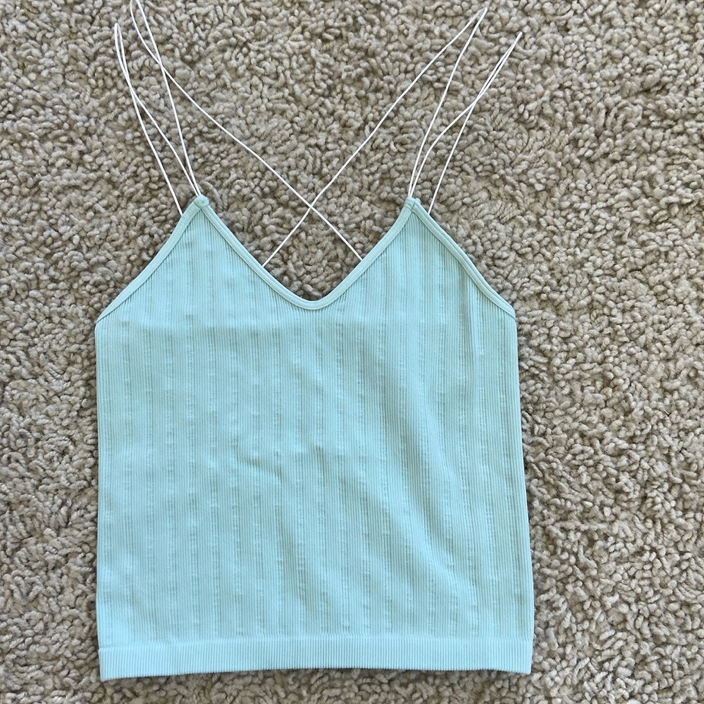 New Full Tilt Mint green M/L spaghetti strap cross back tank top. Super cute!!